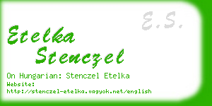 etelka stenczel business card